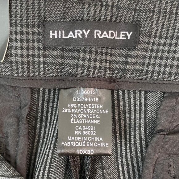 NEW Hilary Radley Gray Plaid Dress Pants Straight Leg Trousers - Picture 12 of 13